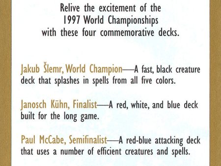 1997 World Championships Ad [World Championship Decks 1997] on Sale