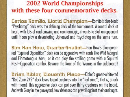 2002 World Championships Ad [World Championship Decks 2002] Hot on Sale