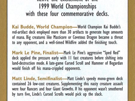 1999 World Championships Ad [World Championship Decks 1999] For Cheap