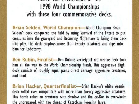 1998 World Championships Ad [World Championship Decks 1998] on Sale